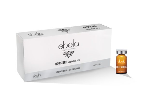 Marca: Ebella Natural Cosmetics. Imagen: 3D-VIALES-BOTOX-EBELLA-scaled.jpg. Viales Botox Boxlike Argireline 10% 5 viales x 5 ml