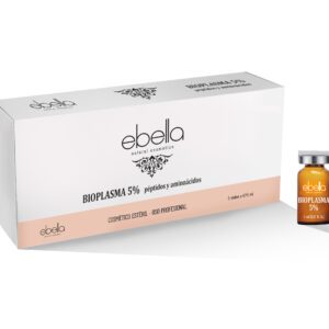 Marca: Ebella Natural Cosmetics. Imagen: 3D-VIALES-PLASMA-EBELLA-scaled.jpg. Viales BioPlasma 5% péptidos y aminoácidos 5 viales x 5 ml