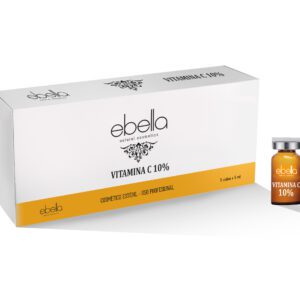 Marca: Ebella Natural Cosmetics. Imagen: 3D-VIALES-VITAMINA-EBELLA-scaled.jpg. Viales Vitamina C 10% 5 viales x 5 ml