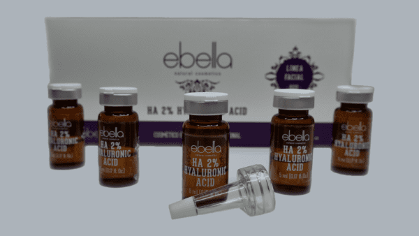 Marca: Ebella Natural Cosmetics. Imagen: vial-2-5x5-1.png. Ácido Hialurónico 2% 5 viales x 5 ml ebella