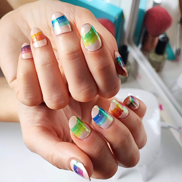 Marca: NOOVES. Imagen: 1711742779636_1_1.jpg. NOOVES NAILS Láminas de Uñas de Gel Precurado Premium - Rainbow Star | Nail Art | Tiras De Uñas De Gel semicurado| Pegatinas Uñas Semipermanente en Gel| Gel Nail stickers| Uñas de gel Pegatinas