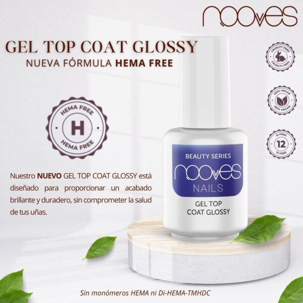 Marca: NOOVES. Imagen: 1_3b492515-7ff3-4810-9ba9-1c18b13c7dda.jpg. NOOVES NAILS - Gel Top Coat Glossy 15ml - Acabado alto brillo con UV/LED - Uñas de gel