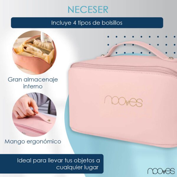 Marca: NOOVES. Imagen: 2.2_1.jpg. NOOVES - Neceser Elegante en Cuero de PU Rosa para Productos de Belleza