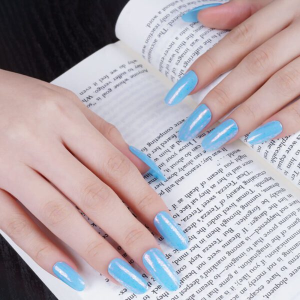 Marca: NOOVES. Imagen: 8_e52bbc98-24ce-43b5-80d1-97bbcf080edb.jpg. NOOVES NAILS Láminas de Uñas de Gel Precurado Premium - Artic Blue | Azul | Tiras De Uñas De Gel semicurado| Pegatinas Uñas Semipermanente en Gel| Gel Nail stickers| Uñas de gel Pegatinas