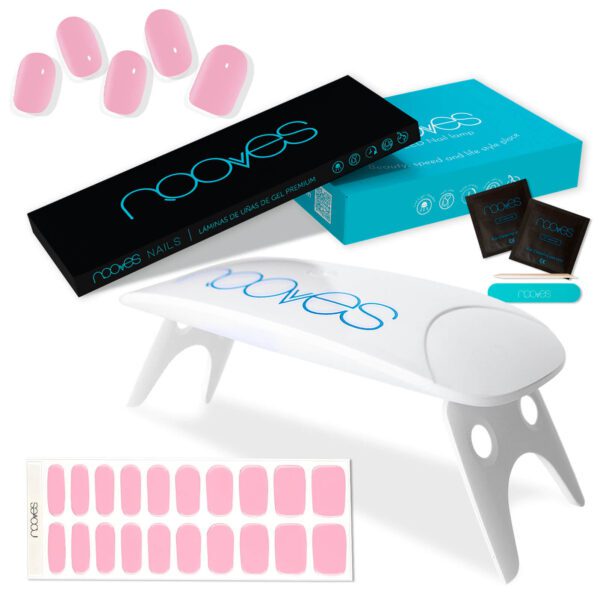 Marca: NOOVES. Imagen: Baby1_1.jpg. Baby Pink. NOOVES - Pack Láminas de Gel para Uñas Color Rosa 20 uds + Lámpara de Secado de Uñas UV/LED, Uñas de Gel Semicuradas Premium, Gel Nail Stickers, Pegatinas Uñas de Gel, con 1 Lima de Uñas