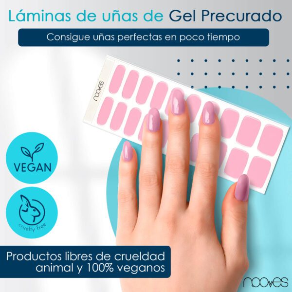 Marca: NOOVES. Imagen: Baby2.jpg. NOOVES - Láminas de Gel para Uñas|Baby Pink - Rosa 20 uds, Uñas de Gel Semicuradas Premium, Gel Nail Stickers,Pegatinas Uñas de Gel, Incluye 1 Lima de Uñas y 1 Palito de Naranjo, Vegano