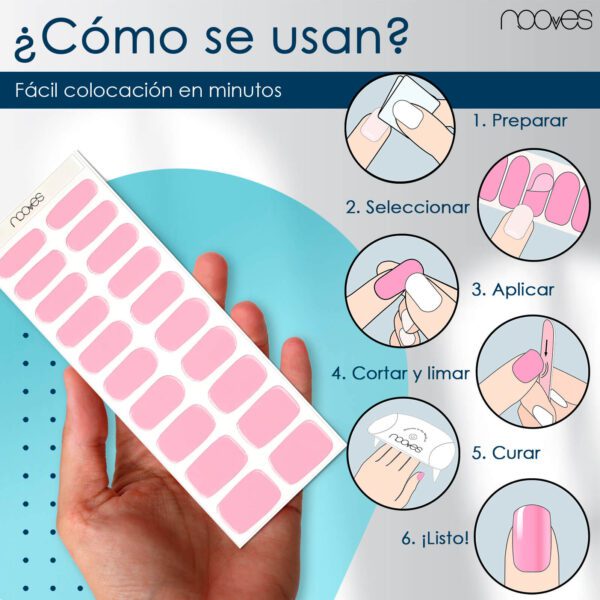 Marca: NOOVES. Imagen: Baby4.jpg. NOOVES - Láminas de Gel para Uñas|Baby Pink - Rosa 20 uds, Uñas de Gel Semicuradas Premium, Gel Nail Stickers,Pegatinas Uñas de Gel, Incluye 1 Lima de Uñas y 1 Palito de Naranjo, Vegano