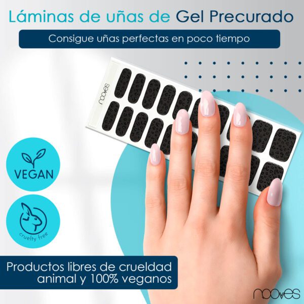 Marca: NOOVES. Imagen: Black_LeopardMesa_de_trabajo_2.jpg. NOOVES NAILS Láminas de Uñas de Gel Precurado Premium - Black Leopard - Art Design | Tiras De Uñas De Gel Semicurado| Pegatinas Uñas Semipermanente en Gel| Gel Nail stickers| Uñas de gel Pegatinas