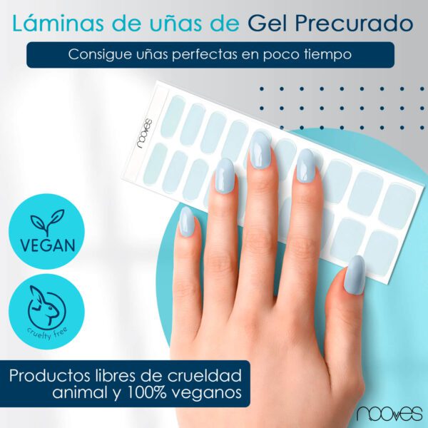 Marca: NOOVES. Imagen: Bluesalt2.jpg. NOOVES - Láminas de Gel para Uñas|Blue Salt - Azul 20 uds, Uñas de Gel Semicuradas Premium, Gel Nail Stickers,Pegatinas Uñas de Gel, Incluye 1 Lima de Uñas y 1 Palito de Naranjo, Vegano