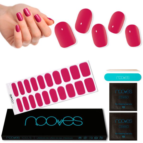 Marca: NOOVES. Imagen: CherryMesadetrabajo1.jpg. NOOVES NAILS Láminas de Uñas de Gel Precurado Premium - Cherry - Rojo | Tiras De Uñas De Gel Semicurado| Pegatinas Uñas Semipermanente en Gel| Gel Nail stickers| Uñas de gel Pegatinas