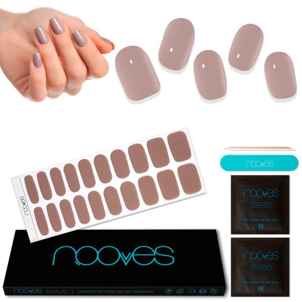 Marca: NOOVES. Imagen: Cocoa_MilkMesa_de_trabajo_1.jpg. NOOVES NAILS Láminas de Uñas de Gel Precurado Premium - Cocoa Milk | Nude (Marrón) | Tiras De Uñas De Gel semicurado| Pegatinas Uñas Semipermanente en Gel| Gel Nail stickers| Uñas de gel Pegatinas