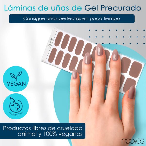 Marca: NOOVES. Imagen: Cocoa_Milk_2Mesa_de_trabajo_2.jpg. NOOVES NAILS Láminas de Uñas de Gel Precurado Premium - Cocoa Milk | Nude | Tiras De Uñas De Gel semicurado| Pegatinas Uñas Semipermanente en Gel| Gel Nail stickers| Uñas de gel Pegatinas