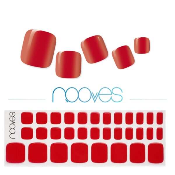 Marca: NOOVES. Imagen: Crimson-Passion-Web-_5_8166662f-6be3-467d-ab98-e9b8f03ad639.jpg. NOOVES NAILS Láminas de Uñas de Gel Precurado Premium para Pies - Crimson Passion - Esmalte en Gel Semipermanente | Diseño de Uñas de Pedicura | Láminas de Uñas Pegatinas de Gel