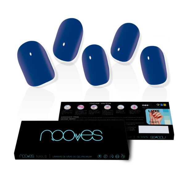 Marca: NOOVES. Imagen: Eaux_Profondes.jpg. NOOVES NAILS Láminas de Uñas de Gel Precurado Premium - Eaux Profondes - Azul | Tiras De Uñas De Gel Semicurado| Pegatinas Uñas Semipermanente en Gel| Gel Nail stickers| Uñas de gel Pegatinas