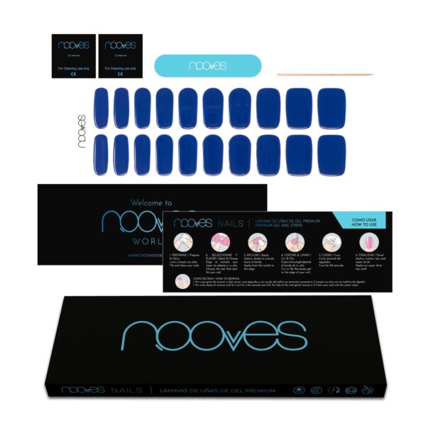 Marca: NOOVES. Imagen: Eaux_Profoundes_SP.jpg. NOOVES NAILS Láminas de Uñas de Gel Precurado Premium - Eaux Profondes - Azul | Tiras De Uñas De Gel Semicurado| Pegatinas Uñas Semipermanente en Gel| Gel Nail stickers| Uñas de gel Pegatinas