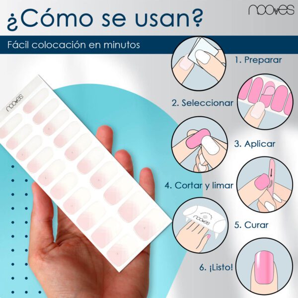 Marca: NOOVES. Imagen: FrenchElegance_14.jpg. NOOVES NAILS Láminas de Uñas de Gel Precurado Premium - French Elegance | Francesa | Tiras De Uñas De Gel semicurado| Pegatinas Uñas Semipermanente en Gel| Gel Nail stickers| Uñas de gel Pegatinas