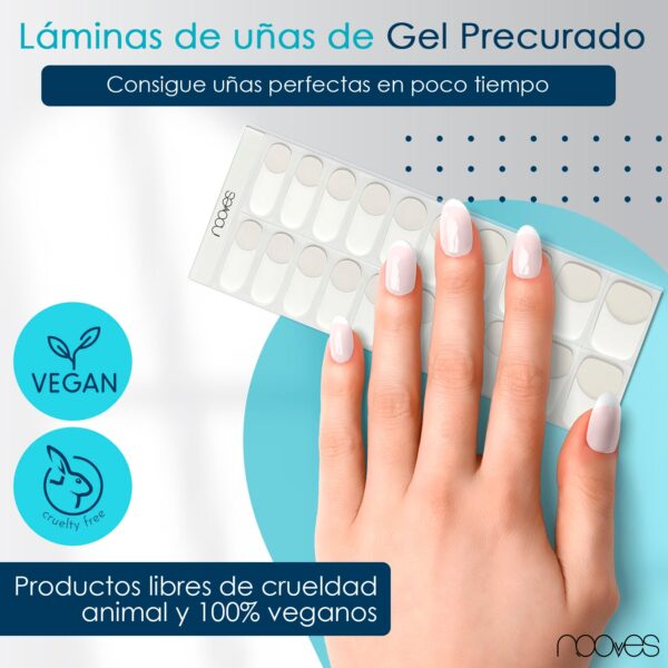 Marca: NOOVES. Imagen: FrenchGrace2Mesadetrabajo2.jpg. NOOVES NAILS Láminas de Uñas de Gel Precurado Premium - French Grace | Francesa | Tiras De Uñas De Gel semicurado| Pegatinas Uñas Semipermanente en Gel| Gel Nail stickers| Uñas de gel Pegatinas