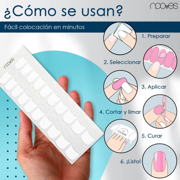 Marca: NOOVES. Imagen: French_14.jpg. NOOVES NAILS Láminas de Uñas de Gel Precurado Premium - French - Francesa | Tiras De Uñas De Gel Semicurado| Pegatinas Uñas Semipermanente en Gel| Gel Nail stickers| Uñas de gel Pegatinas