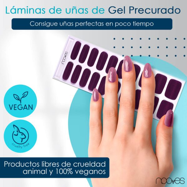 Marca: NOOVES. Imagen: Grape_GlowMesa_de_trabajo_2.jpg. NOOVES NAILS Láminas de Uñas de Gel Precurado Premium - Grape Glow | Violeta | Tiras De Uñas De Gel semicurado| Pegatinas Uñas Semipermanente en Gel| Gel Nail stickers| Uñas de gel Pegatinas