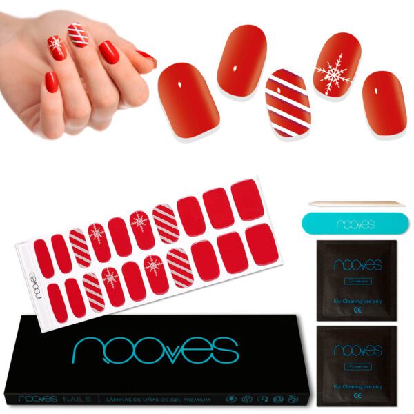 Marca: NOOVES. Imagen: Holiday_ArmonyMesa_de_trabajo_1.jpg. NOOVES NAILS Láminas de Uñas de Gel Precurado Premium - Holiday Harmony | Navidad | Tiras De Uñas De Gel semicurado| Pegatinas Uñas Semipermanente en Gel| Gel Nail stickers| Uñas de gel Pegatinas