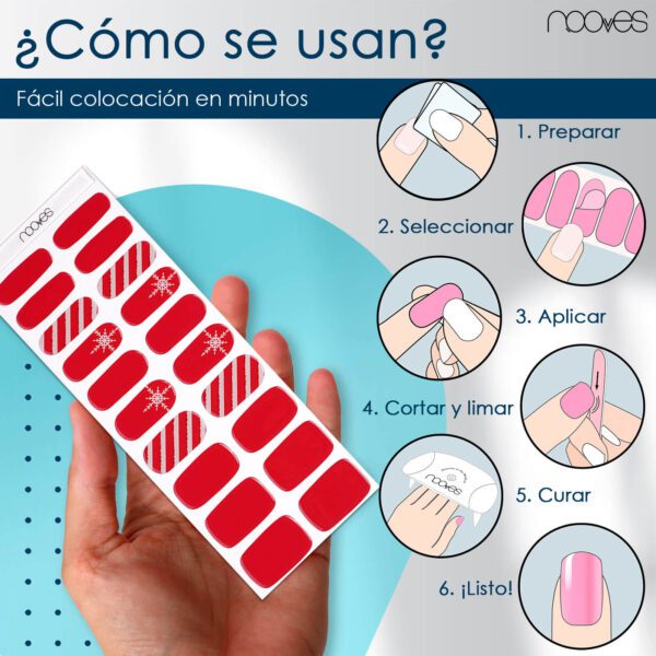 Marca: NOOVES. Imagen: Holiday_ArmonyMesa_de_trabajo_4.jpg. NOOVES NAILS Láminas de Uñas de Gel Precurado Premium - Holiday Harmony | Navidad | Tiras De Uñas De Gel semicurado| Pegatinas Uñas Semipermanente en Gel| Gel Nail stickers| Uñas de gel Pegatinas