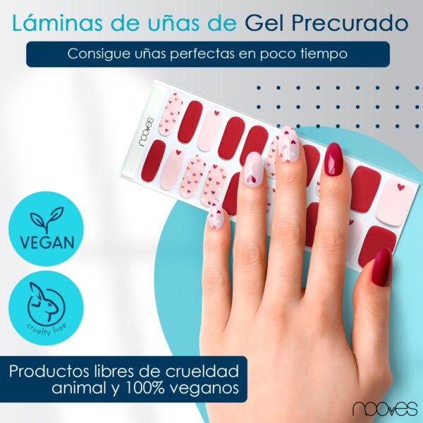 Marca: NOOVES. Imagen: In-love2.jpg. NOOVES NAILS Láminas de Uñas de Gel Precurado Premium - In Love | Rosa | Tiras De Uñas De Gel semicurado| Pegatinas Uñas Semipermanente en Gel| Gel Nail stickers| Uñas de gel Pegatinas