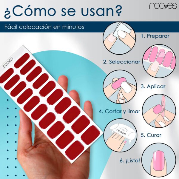 Marca: NOOVES. Imagen: JtaimeMesadetrabajo4.jpg. NOOVES - Láminas de Gel para Uñas|Je t'aime - Rojo 20 uds, Uñas de Gel Semicuradas Premium, Gel Nail Stickers,Pegatinas Uñas de Gel, Incluye 1 Lima de Uñas y 1 Palito de Naranjo, Vegano