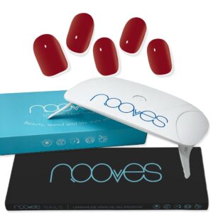 Marca: NOOVES. Imagen: Lamina_de_unas_de_gel_Midnight_Rain_Nooves_Lampara_UV.jpg. Láminas de Uñas de Gel Precurado Rojas (Rojo) + Lámpara de secado de uñas UV/LED PORTÁTIL 8w|Tiras De Uñas De Gel semicurado|Pegatinas Uñas Semipermanente en Gel|Gel Nail stickers|Uñas de gel Pegatinas