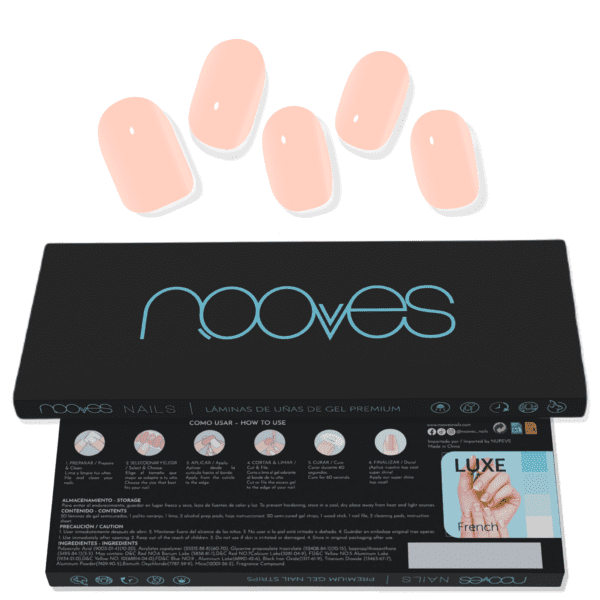 Marca: NOOVES. Imagen: Lamina_de_unas_de_gel_Premium_Nooves_Blush_Pink.png. Starter Kit Beauty Nude|2 Láminas de Uñas de Gel Precurado Premium|Lámpara de uñas UV/LED|Gel Top Coat Glossy|Tiras De Uñas De Gel semicurado|Pegatinas Uñas Semipermanente en Gel|Gel Nail stickers