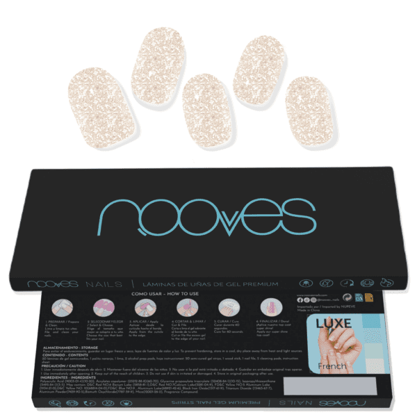 Marca: NOOVES. Imagen: Lamina_de_unas_de_gel_Premium_Nooves_Diamant_1.png. NOOVES NAILS Láminas de Uñas de Gel Precurado Premium - Diamant - Dorado (Glitter - Dorado) | Tiras De Uñas De Gel Semicurado| Pegatinas Uñas Semipermanente en Gel| Gel Nail stickers| Uñas de gel Pegatinas