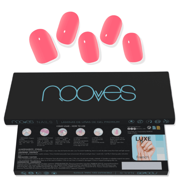 Marca: NOOVES. Imagen: Lamina_de_unas_de_gel_Premium_Nooves_Shining_Ruby.png. NOOVES NAILS Láminas de Uñas de Gel Precurado Premium - Shining Ruby - Rosa | Tiras De Uñas De Gel semicurado| Pegatinas Uñas Semipermanente en Gel| Gel Nail stickers| Uñas de gel Pegatinas