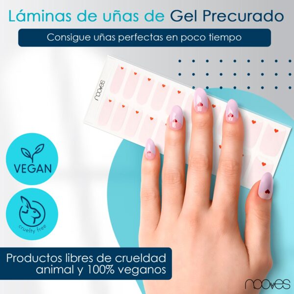 Marca: NOOVES. Imagen: LamourMesadetrabajo2.jpg. NOOVES NAILS Láminas de Uñas de Gel Precurado Premium - L'Amour | Rosa | Tiras De Uñas De Gel semicurado| Pegatinas Uñas Semipermanente en Gel| Gel Nail stickers| Uñas de gel Pegatinas