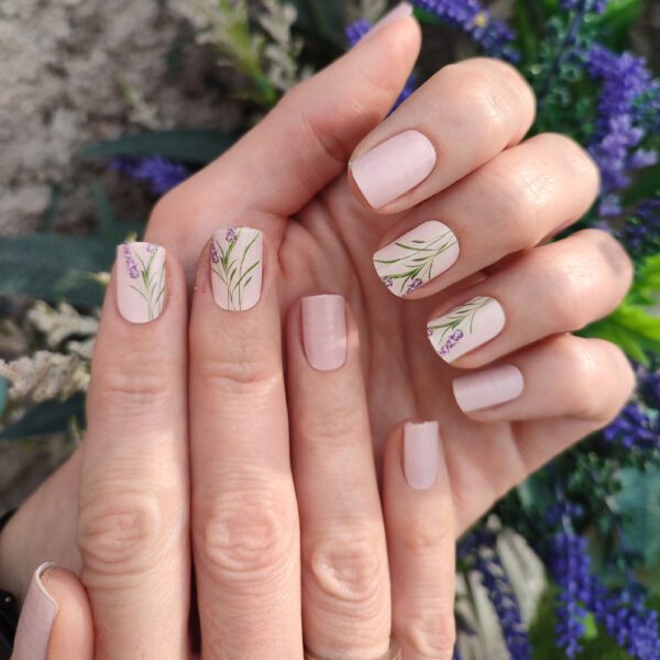 Marca: NOOVES. Imagen: Lavander_12.jpg. NOOVES - Láminas de Gel para Uñas|Lavander - Nail Art 20 uds, Uñas de Gel Semicuradas Premium, Gel Nail Stickers,Pegatinas Uñas de Gel, Incluye 1 Lima de Uñas y 1 Palito de Naranjo, Vegano