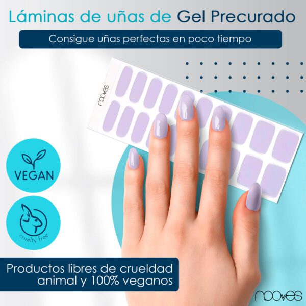 Marca: NOOVES. Imagen: LavenderMilk2.jpg. NOOVES - Láminas de Gel para Uñas|Lavender Milk - Violeta 20 uds, Uñas de Gel Semicuradas Premium, Gel Nail Stickers,Pegatinas Uñas de Gel, Incluye 1 Lima de Uñas y 1 Palito de Naranjo, Vegano