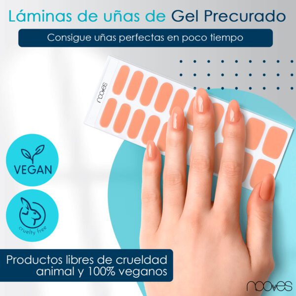 Marca: NOOVES. Imagen: LittlePeachMesadetrabajo2.jpg. NOOVES NAILS Láminas de Uñas de Gel Precurado Premium - Little Peach | Naranja | Tiras De Uñas De Gel semicurado| Pegatinas Uñas Semipermanente en Gel| Gel Nail stickers| Uñas de gel Pegatinas