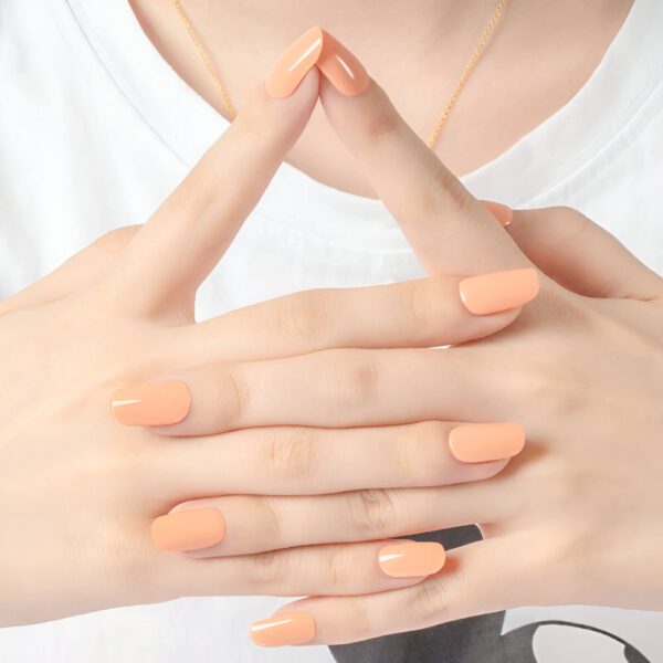 Marca: NOOVES. Imagen: Little_Peach7_1.jpg. NOOVES NAILS Láminas de Uñas de Gel Precurado Premium - Little Peach | Naranja | Tiras De Uñas De Gel semicurado| Pegatinas Uñas Semipermanente en Gel| Gel Nail stickers| Uñas de gel Pegatinas