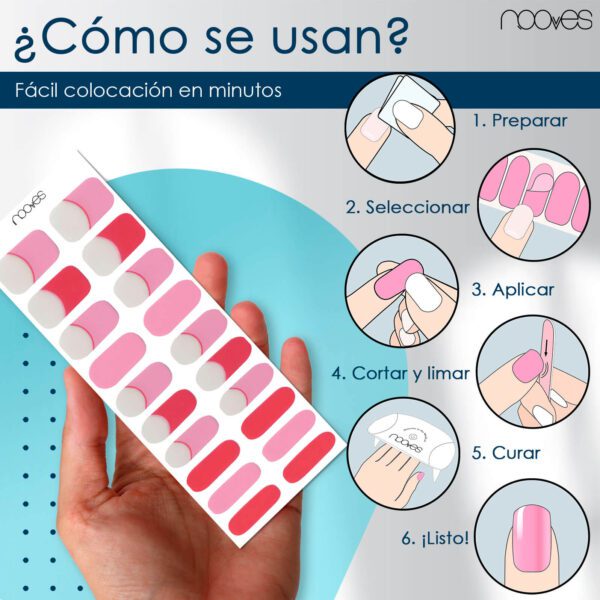 Marca: NOOVES. Imagen: LoveVibes_4.jpg. NOOVES NAILS Láminas de Uñas de Gel Precurado Premium - Love Vibes | Francesa | Tiras De Uñas De Gel semicurado| Pegatinas Uñas Semipermanente en Gel| Gel Nail stickers| Uñas de gel Pegatinas