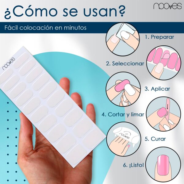 Marca: NOOVES. Imagen: LovelyPinkMesadetrabajo4.jpg. NOOVES NAILS Láminas de Uñas de Gel Precurado Premium - Lovely Pink | Blanco | Tiras De Uñas De Gel semicurado| Pegatinas Uñas Semipermanente en Gel| Gel Nail stickers| Uñas de gel Pegatinas