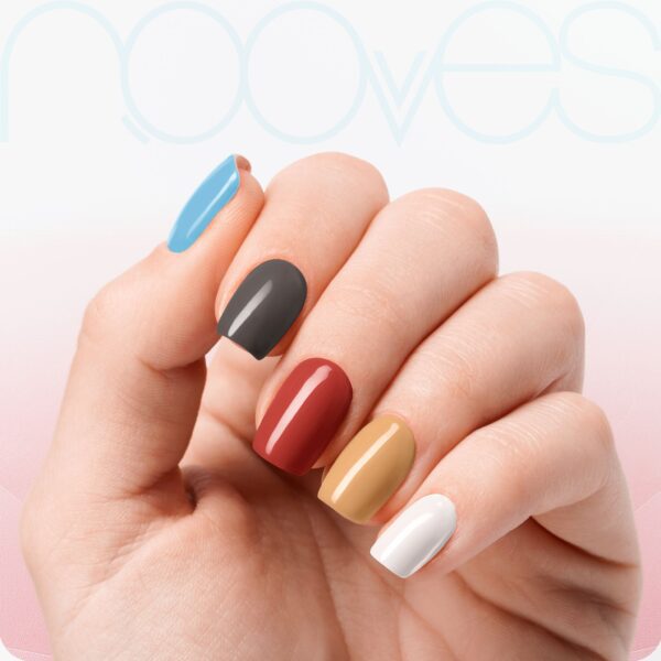 Marca: NOOVES. Imagen: Melody_7.jpg. NOOVES NAILS Láminas de Uñas de Gel Precurado Premium - Melody | Multicolor | Tiras De Uñas De Gel semicurado| Pegatinas Uñas Semipermanente en Gel| Gel Nail stickers| Uñas de gel Pegatinas