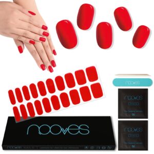 Marca: NOOVES. Imagen: Mesa_de_trabajo_1rojo.jpg. NOOVES NAILS Láminas de Uñas de Gel Precurado Premium - Crimson Red - Rojo | Tiras De Uñas De Gel Semicurado| Pegatinas Uñas Semipermanente en Gel| Gel Nail stickers| Uñas de gel Pegatinas