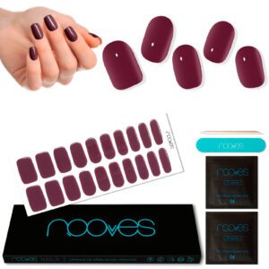 Marca: NOOVES. Imagen: Midnight_RainMesa_de_trabajo_1.jpg. NOOVES - Láminas de Gel para Uñas|Midnight Rain - Rojo 20 uds, Uñas de Gel Semicuradas Premium, Gel Nail Stickers,Pegatinas Uñas de Gel, Incluye 1 Lima de Uñas y 1 Palito de Naranjo, Vegano