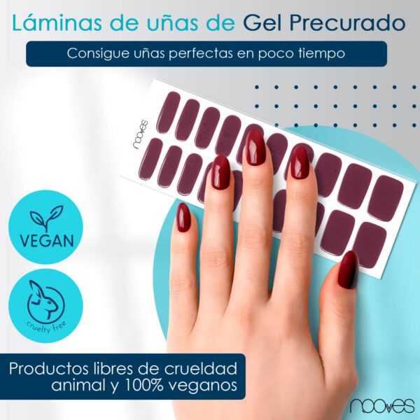 Marca: NOOVES. Imagen: Midnight_RainMesa_de_trabajo_2.jpg. NOOVES - Láminas de Gel para Uñas|Midnight Rain - Rojo 20 uds, Uñas de Gel Semicuradas Premium, Gel Nail Stickers,Pegatinas Uñas de Gel, Incluye 1 Lima de Uñas y 1 Palito de Naranjo, Vegano