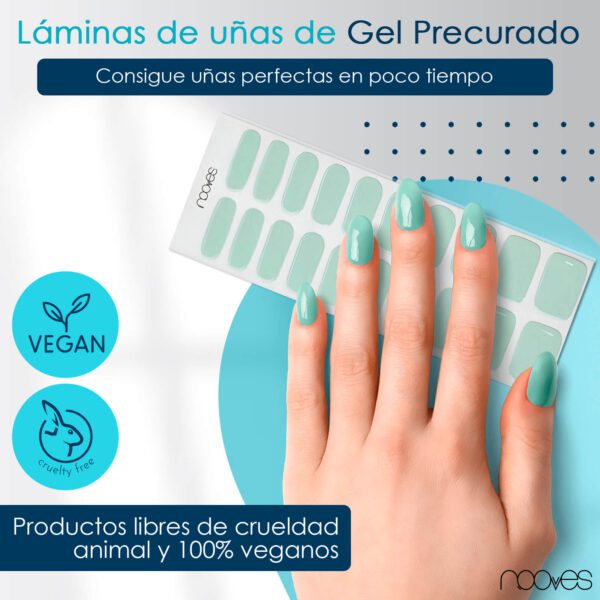 Marca: NOOVES. Imagen: MintMesadetrabajo2.jpg. NOOVES NAILS Láminas de Uñas de Gel Precurado Premium - Mint - Verde | Tiras De Uñas De Gel Semicurado| Pegatinas Uñas Semipermanente en Gel| Gel Nail stickers| Uñas de gel Pegatinas