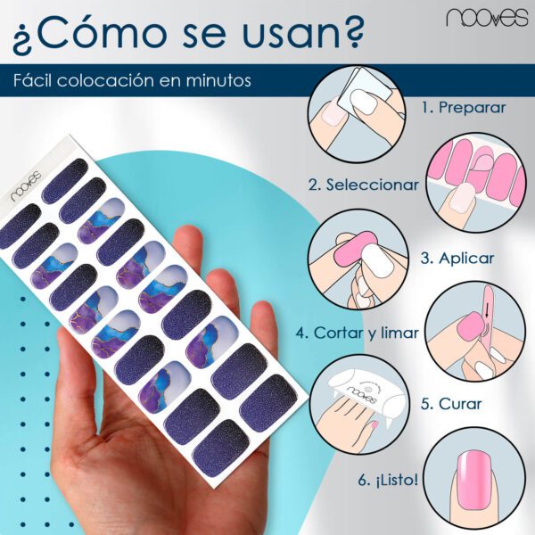 Marca: NOOVES. Imagen: MysticMarble_14.jpg. NOOVES NAILS Láminas de Uñas de Gel Precurado Premium - Mystic Marble | Nail Art | Tiras De Uñas De Gel semicurado| Pegatinas Uñas Semipermanente en Gel| Gel Nail stickers| Uñas de gel Pegatinas