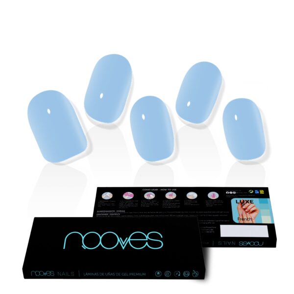 Marca: NOOVES. Imagen: NG200007_5_Blue_Sky.jpg. NOOVES NAILS Láminas de Uñas de Gel Precurado Premium - Blue Sky | Azul | Tiras De Uñas De Gel semicurado| Pegatinas Uñas Semipermanente en Gel| Gel Nail stickers| Uñas de gel Pegatinas