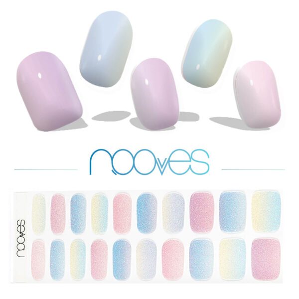 Marca: NOOVES. Imagen: NG200212_6-Cotton-Candy.jpg. NOOVES NAILS Láminas de Uñas de Gel Precurado Premium - Cotton Candy - Multicolor | Tiras De Uñas De Gel Semicurado| Pegatinas Uñas Semipermanente en Gel| Gel Nail stickers| Uñas de gel Pegatinas