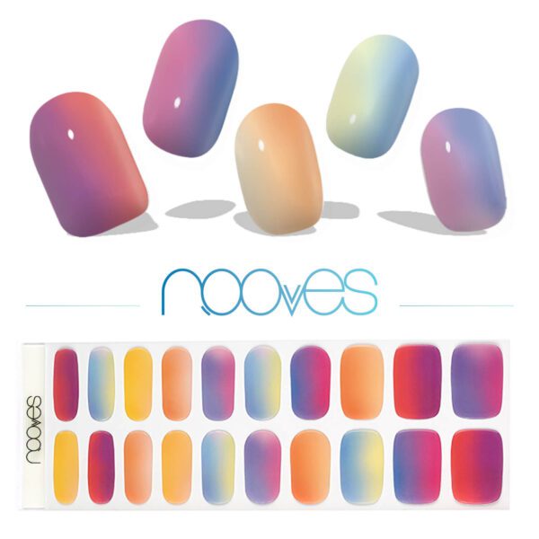 Marca: NOOVES. Imagen: NG200214_6-Rainbow.jpg. NOOVES NAILS Láminas de Uñas de Gel Precurado Premium - Rainbow - Multicolor (Multicolor - Art Design) | Tiras De Uñas De Gel semicurado| Pegatinas Uñas Semipermanente en Gel| Gel Nail stickers| Uñas de gel Pegatinas