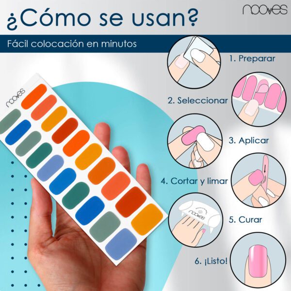 Marca: NOOVES. Imagen: Nature_sCanvasMesadetrabajo4_1.jpg. NOOVES NAILS Láminas de Uñas de Gel Precurado Premium - Nature´s Canvas - Multicolore| Tiras De Uñas De Gel semicurado| Pegatinas Uñas Semipermanente en Gel| Gel Nail stickers| Uñas de gel Pegatinas