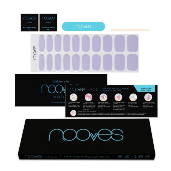 Marca: NOOVES. Imagen: Ng200071_-5-Lavanda-Dream.jpg. NOOVES NAILS Láminas de Uñas de Gel Precurado Premium - Lavanda Dream - Azul | Tiras De Uñas De Gel Semicurado| Pegatinas Uñas Semipermanente en Gel| Gel Nail stickers| Uñas de gel Pegatinas