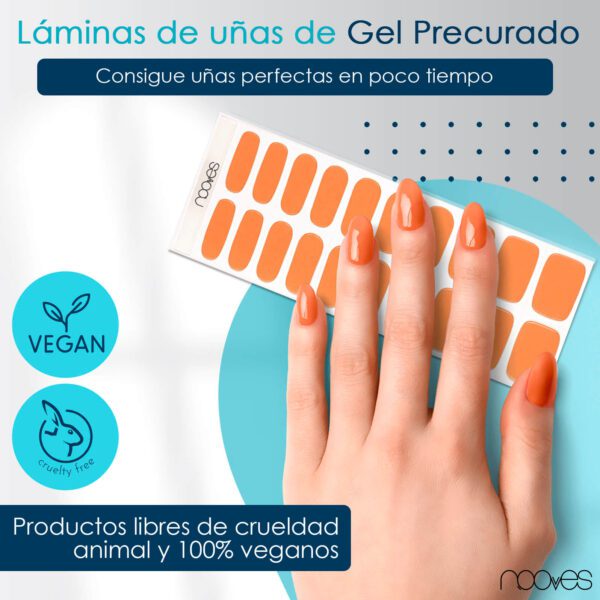 Marca: NOOVES. Imagen: Orange_GlowMesa_de_trabajo_2.jpg. NOOVES NAILS Láminas de Uñas de Gel Precurado Premium - Orange Glow | Naranja | Tiras De Uñas De Gel semicurado| Pegatinas Uñas Semipermanente en Gel| Gel Nail stickers| Uñas de gel Pegatinas